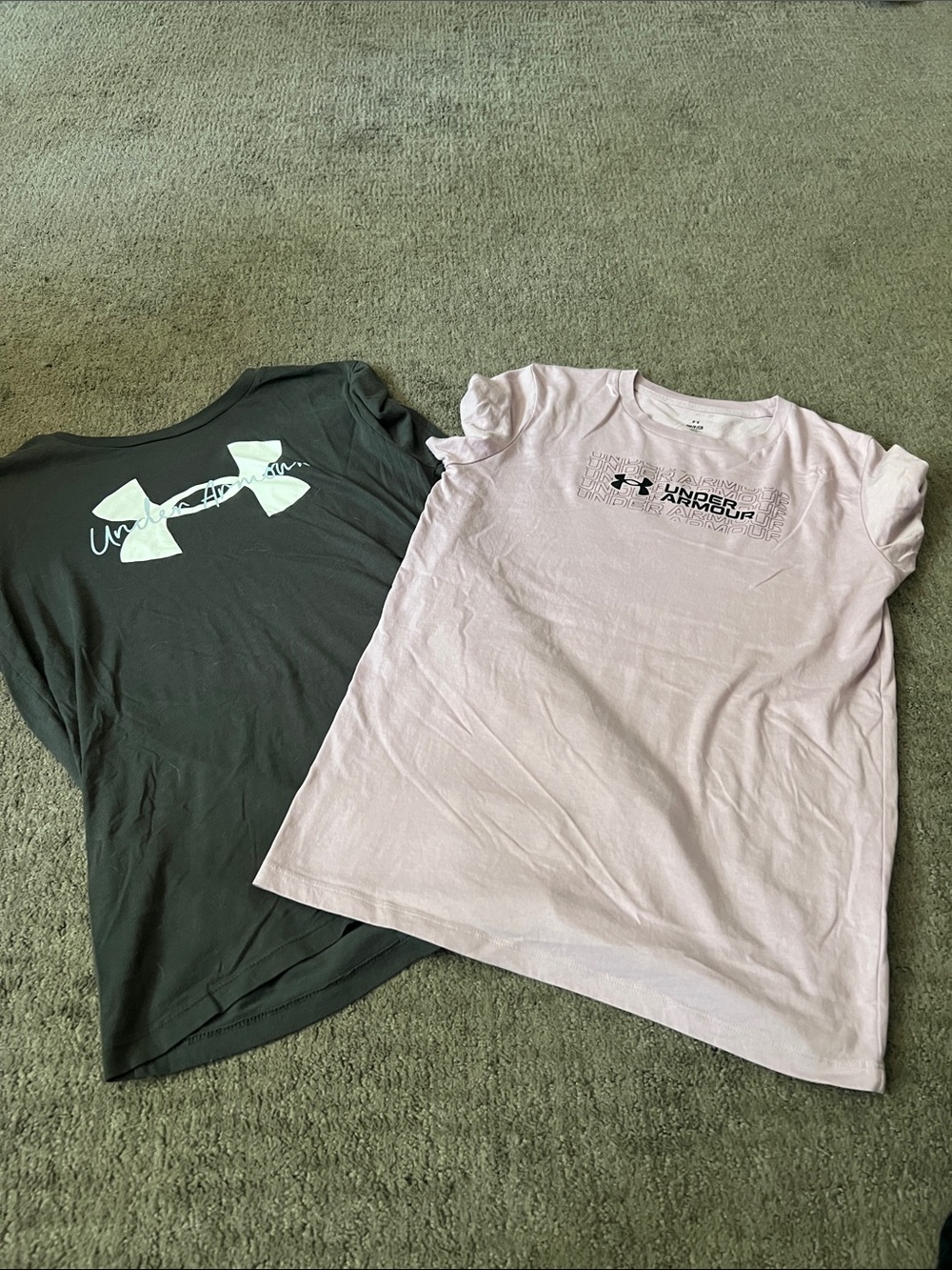 Under Armour Girls Short Sleeve Tee Bundle - Light Pink & Dark Gray